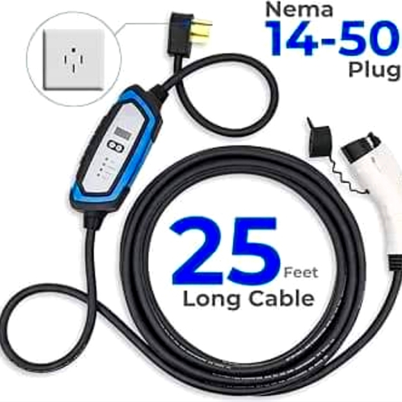 BougeRV Level 2 EV Charger, 240V 32Amp 25 Feet Charging Cable - Picture 1 of 8